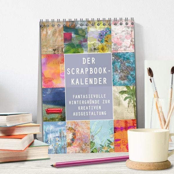 Produktbild: Der Scrapbook-Kalender:Fantasievolle Hintergr&uuml;nde zur kreativen Ausgestaltung (Tischkalender 2026 DIN A5 hoch), CALVENDO Monatskalender