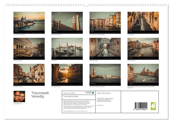 Produktbild: Traumstadt Venedig (hochwertiger Premium Wandkalender 2026 DIN A2 quer), Kunstdruck in Hochglanz