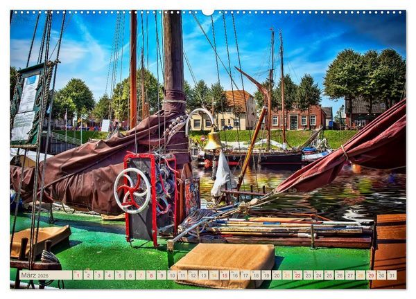 Produktbild: Ostfriesland - der alte Hafen Carolinensiel (hochwertiger Premium Wandkalender 2026 DIN A2 quer), Kunstdruck in Hochglanz
