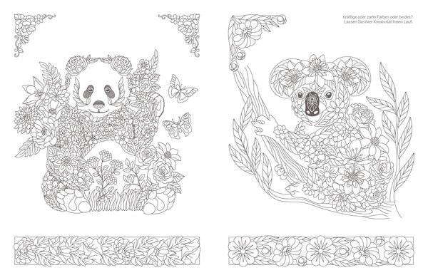 Produktbild: Inspiration Florale Tiere – 50 blumige Motive zum Ausmalen und Träumen