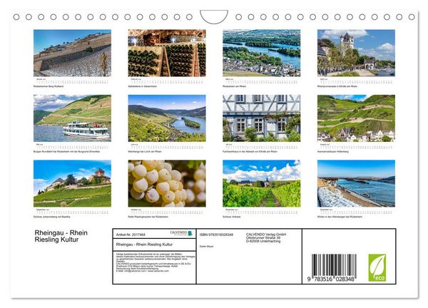 Produktbild: Rheingau - Rhein Riesling Kultur (Wandkalender 2026 DIN A4 quer), CALVENDO Monatskalender