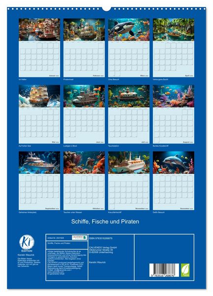 Produktbild: Schiffe, Fische und Piraten (hochwertiger Premium Wandkalender 2026 DIN A2 hoch), Kunstdruck in Hochglanz
