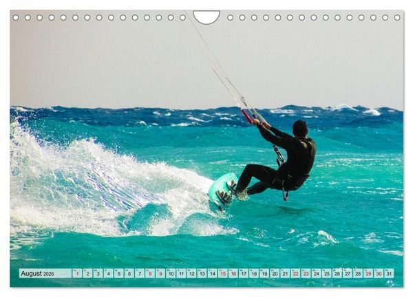 Produktbild: Kitesurfen - Action pur (Wandkalender 2026 DIN A4 quer), CALVENDO Monatskalender