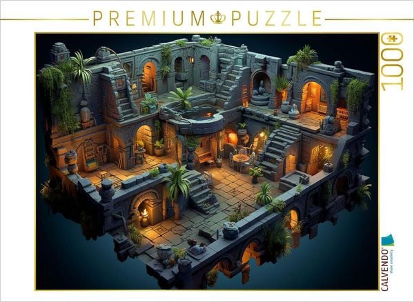 CALVENDO Puzzle Raum eines Computer Spiels - Gamer Nostalgie | 1000 Teile Lege-Größe 64x48cm Foto-Puzzle für glückliche 