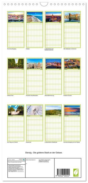 Produktbild: Familienplaner 2026 - Danzig - Die goldene Stadt an der Ostsee. mit 5 Spalten (Wandkalender, 21 x 45 cm) CALVENDO