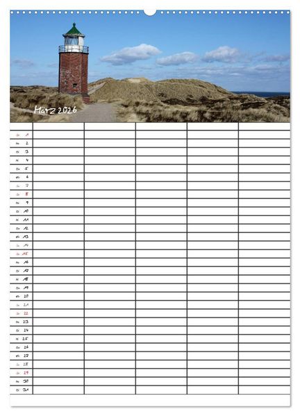 Produktbild: Familienplaner - Sylt (Wandkalender 2026 DIN A2 hoch), CALVENDO Monatskalender
