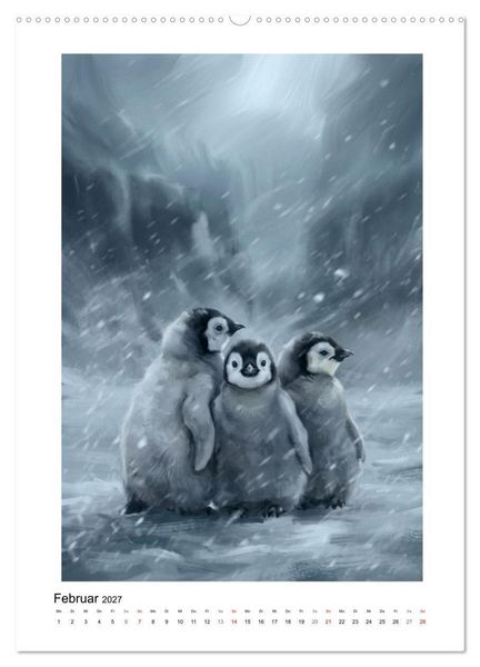Produktbild: Pinguine - Watscheln, Kuscheln, Staunen (Wandkalender 2027 DIN A2 hoch), CALVENDO Monatskalender