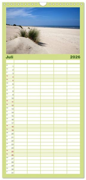 Produktbild: Familienplaner 2026 - Norderney. Meine ostfriesische Insel mit 5 Spalten (Wandkalender, 21 x 45 cm) CALVENDO