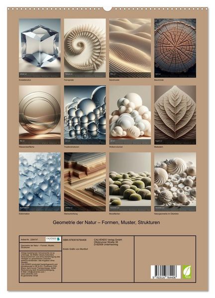 Produktbild: Geometrie der Natur &ndash; Formen, Muster, Strukturen (hochwertiger Premium Wandkalender 2027 DIN A2 hoch), Kunstdruck in Hochglanz