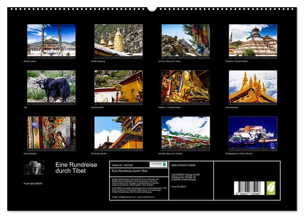 Produktbild: Eine Rundreise durch Tibet (hochwertiger Premium Wandkalender 2026 DIN A2 quer), Kunstdruck in Hochglanz