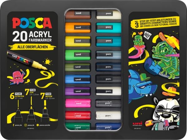 Produktbild: uni-ball Marker uni POSCA Etui Graffiti 20er Set
