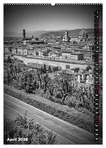 Produktbild: FLORENZ SCHWARZWEI&szlig; (Wandkalender 2026 DIN A2 hoch), CALVENDO Monatskalender