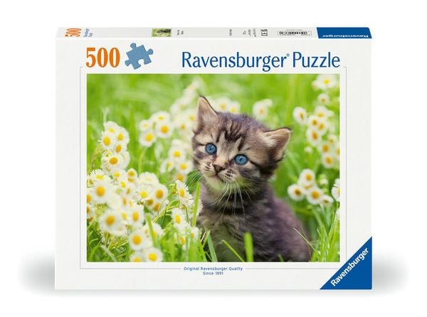 Produktbild: Erwachsenenpuzzle 500 Teile - K&auml;tzchen in der Wiese