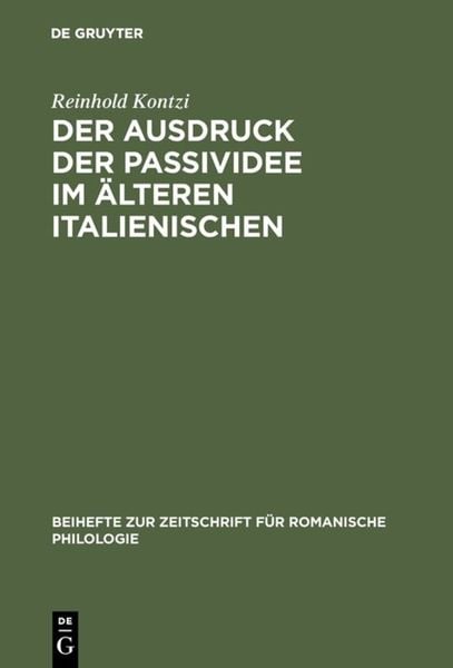 Produktbild: Der Ausdruck der Passividee im &auml;lteren Italienischen