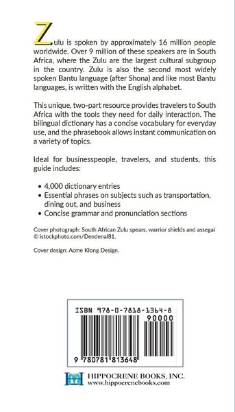 Produktbild: Zulu-English/ English-Zulu Dictionary & Phrasebook