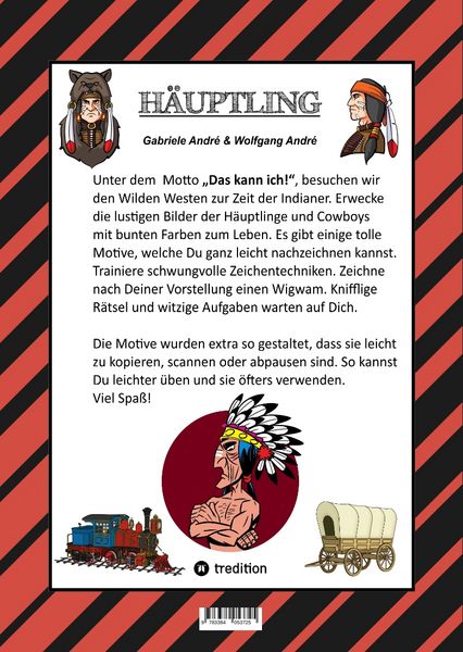 Produktbild: Craftbook - H&auml;uptling - Indianer - Wigwam - Pferde - Tomahawks - Tipi - Eisenbahn - Malmotive - Knifflige R&auml;tsel - Tutorial - Lustige Aufgaben