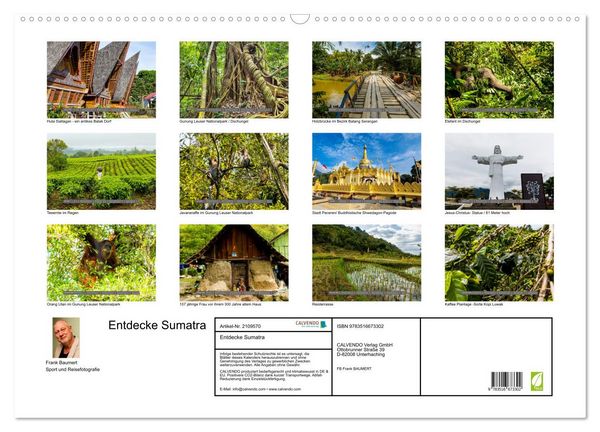 Produktbild: Entdecke Sumatra (Wandkalender 2026 DIN A2 quer), CALVENDO Monatskalender