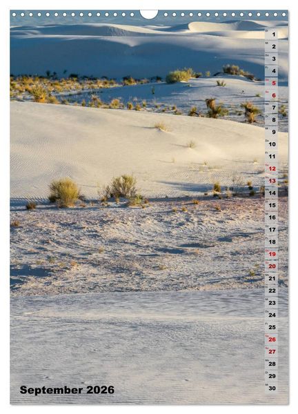 Produktbild: WHITE SANDS NATIONAL MONUMENT W&uuml;stenimpressionen (Wandkalender 2026 DIN A3 hoch), CALVENDO Monatskalender