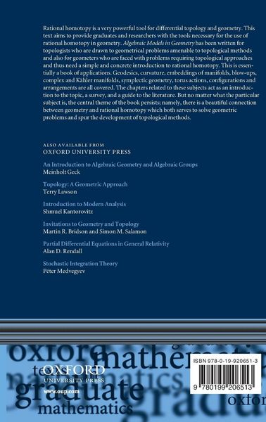 Produktbild: Algebraic Models Geometry