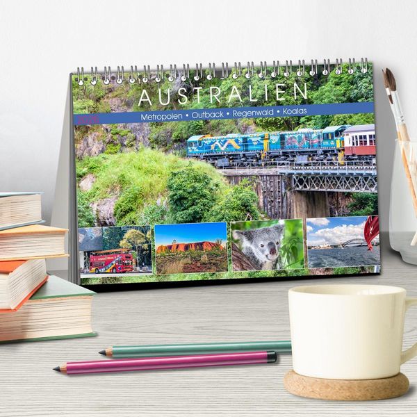 Produktbild: Australien - Metropolen &bull; Outback &bull; Regenwald &bull; Koalas (Tischkalender 2026 DIN A5 quer), CALVENDO Monatskalender