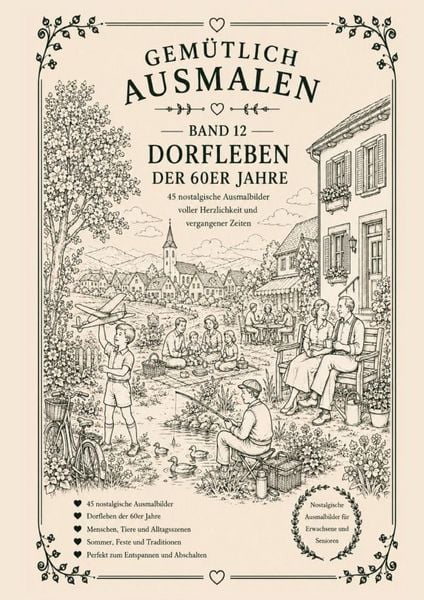 Produktbild: Gem&uuml;tlich ausmalen / Gem&uuml;tlich ausmalen - Dorfleben der 60er Jahre