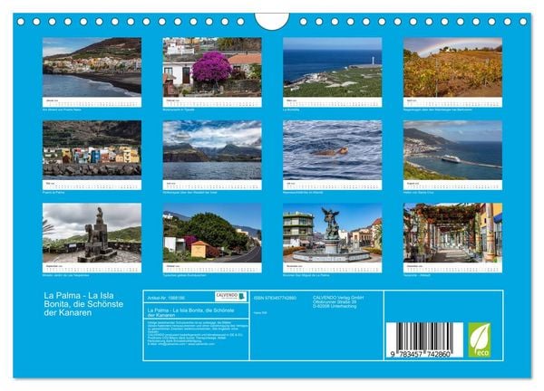 Produktbild: La Palma - La Isla Bonita, die Sch&ouml;nste der Kanaren (Wandkalender 2026 DIN A4 quer), CALVENDO Monatskalender