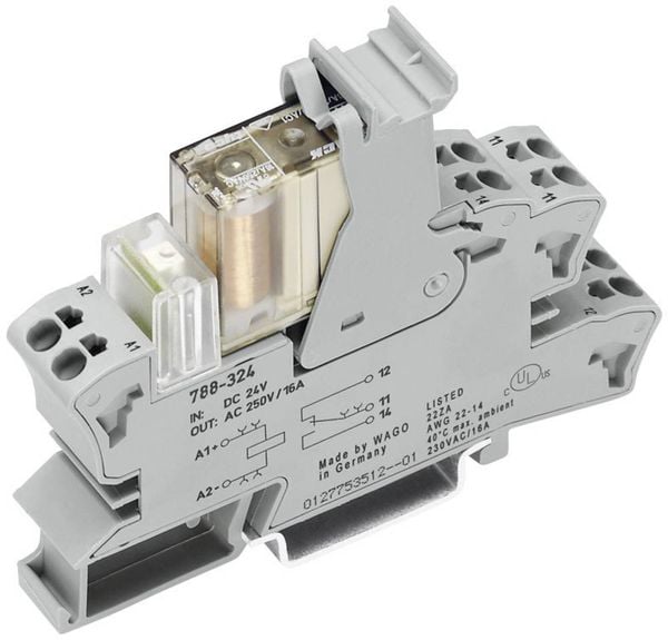 WAGO 788-355 Relaisbaustein Nennspannung: 24 V/DC Schaltstrom (max.): 16A 1 Schließer 1St.