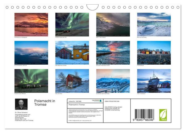 Produktbild: Polarnacht in Troms&oslash; (Wandkalender 2026 DIN A4 quer), CALVENDO Monatskalender