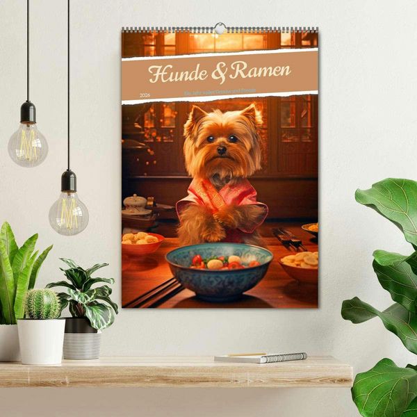 Produktbild: Hunde & Ramen - Ein Jahr voller Genuss und Freude (Wandkalender 2026 DIN A2 hoch), CALVENDO Monatskalender