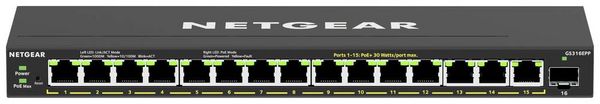 Produktbild: NETGEAR GS316EPP-100PES GS316EPP Netzwerk Switch 16 Port 1 GBit/s PoE-Funktion