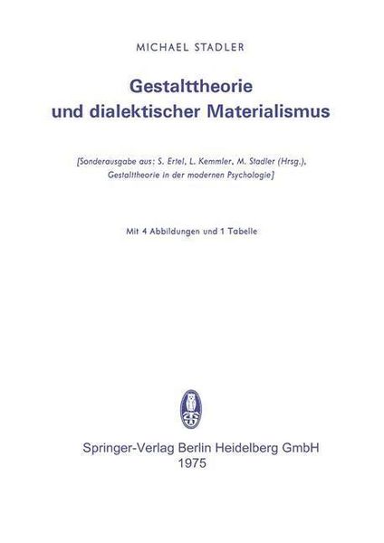 Produktbild: Gestalttheorie und dialektischer Materialismus