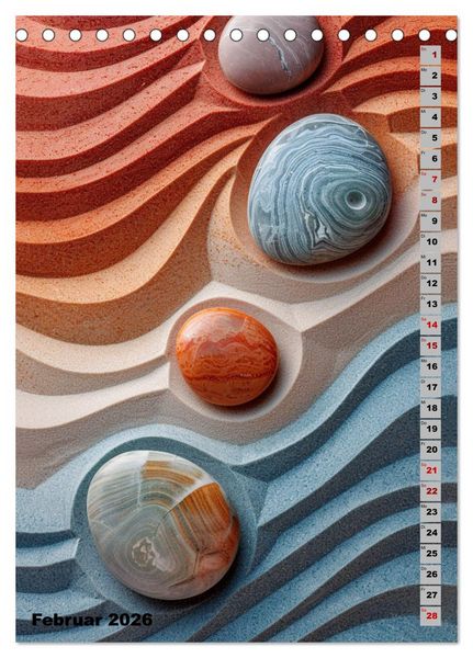 Produktbild: Zen aus Sand (Tischkalender 2026 DIN A5 hoch), CALVENDO Monatskalender