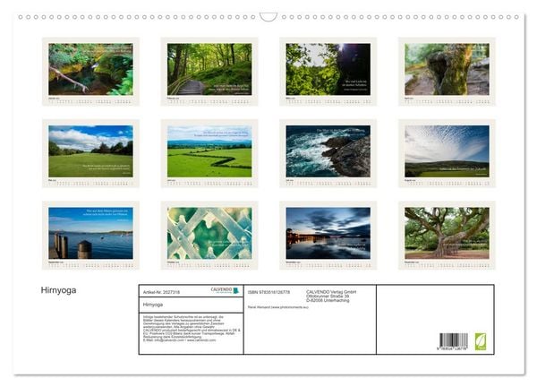 Produktbild: Hirnyoga (Wandkalender 2026 DIN A2 quer), CALVENDO Monatskalender