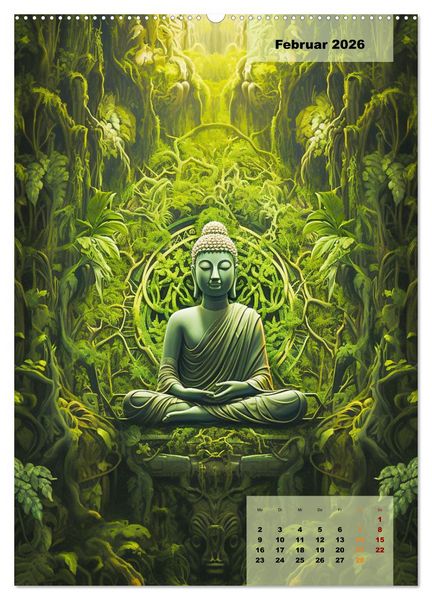 Produktbild: Jade Buddha - Finde die innere Mitte (hochwertiger Premium Wandkalender 2026 DIN A2 hoch), Kunstdruck in Hochglanz