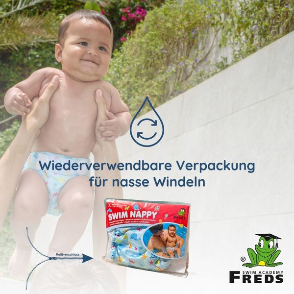 Produktbild: Freds Swim Nappy Schwimmwindel, wiederverwendbar, blau, Gr&ouml;&szlig;e 1: 4-9 kg