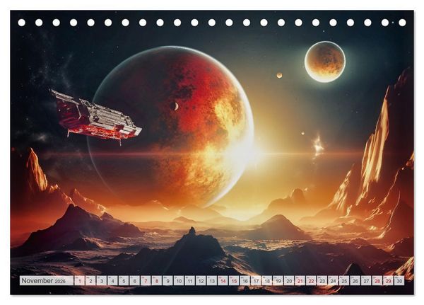 Produktbild: Extraterrestrisch - Auf fremden Planeten (Tischkalender 2026 DIN A5 quer), CALVENDO Monatskalender