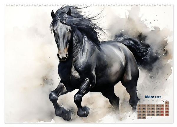 Produktbild: Kraftpakete in Aquarell (hochwertiger Premium Wandkalender 2026 DIN A2 quer), Kunstdruck in Hochglanz