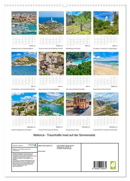 Produktbild: Mallorca - Traumhafte Insel auf der Sonnenseite (hochwertiger Premium Wandkalender 2026 DIN A2 hoch), Kunstdruck in Hochglanz
