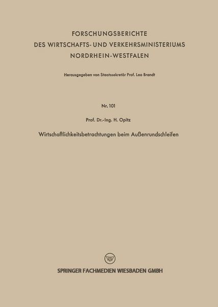 Produktbild: Wirtschaftlichkeitsbetrachtungen beim Au&szlig;enrundschleifen