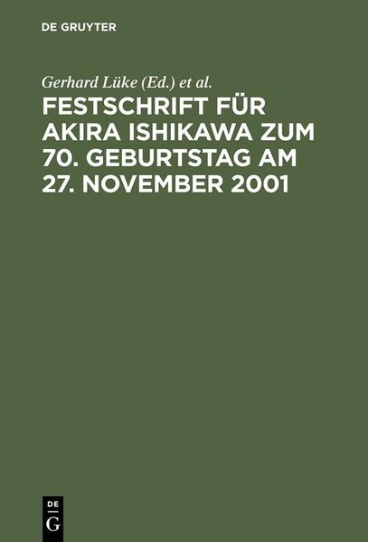 Produktbild: Festschrift f&uuml;r Akira Ishikawa zum 70. Geburtstag am 27. November 2001