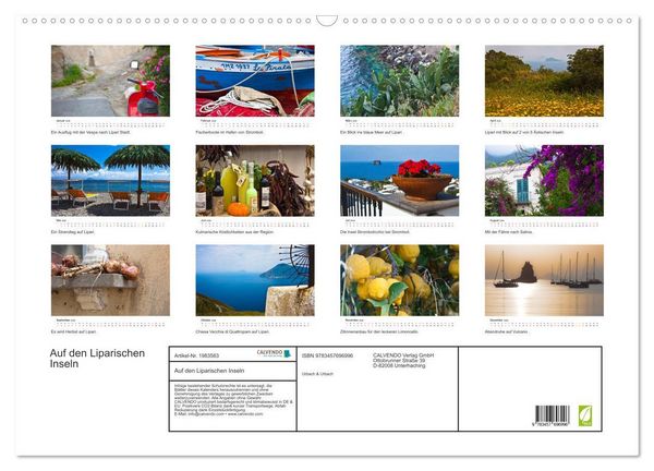 Produktbild: Auf den Liparischen Inseln (Wandkalender 2026 DIN A2 quer), CALVENDO Monatskalender