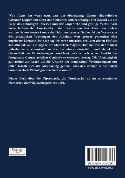 Produktbild: Die Dipsomanie (Trunksucht)