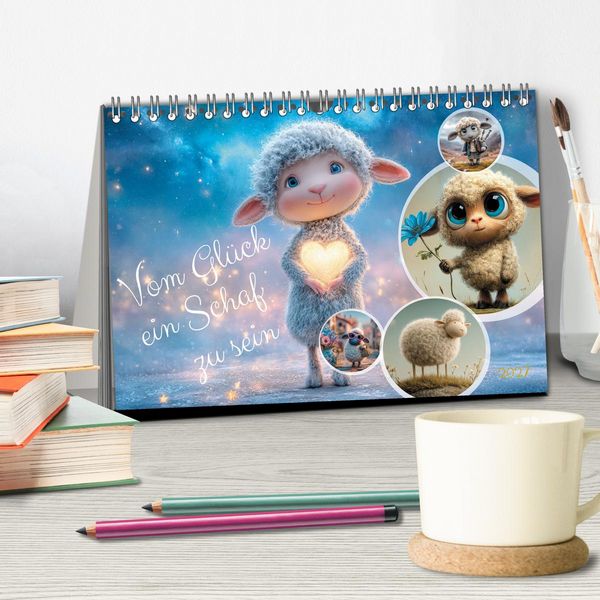 Produktbild: Vom Gl&uuml;ck ein Schaf zu sein (Tischkalender 2027 DIN A5 quer), CALVENDO Monatskalender