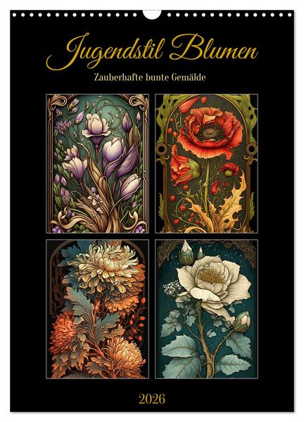 Produktbild: Jugendstil Blumen (Wandkalender 2026 DIN A3 hoch), CALVENDO Monatskalender