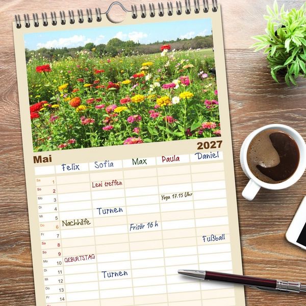 Produktbild: Familienplaner 2027 - Die Natur Japans mit 5 Spalten (Wandkalender, 21 x 45 cm) CALVENDO