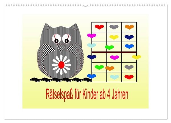 Rätselspaß für Kinder ab 4 Jahren (Wandkalender 2026 DIN A2 quer), CALVENDO Monatskalender