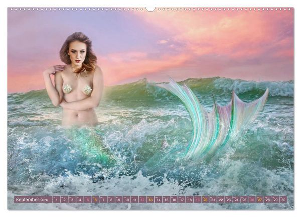 Produktbild: Meerjungfrauen - der Zauber lebt (hochwertiger Premium Wandkalender 2026 DIN A2 quer), Kunstdruck in Hochglanz