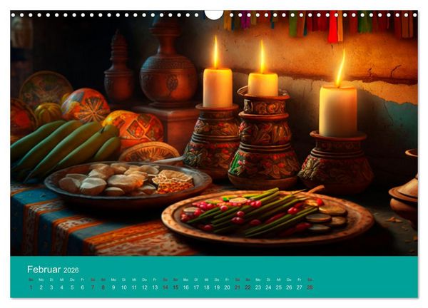 Produktbild: Farben Mexikos: Eine farbenfrohe Reise durch die Jahreszeiten (Wandkalender 2026 DIN A3 quer), CALVENDO Monatskalender