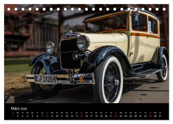 Produktbild: Faszination Oldtimer und Autolegenden (Tischkalender 2026 DIN A5 quer), CALVENDO Monatskalender