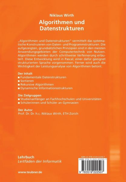 Produktbild: Algorithmen und Datenstrukturen. Pascal-Version